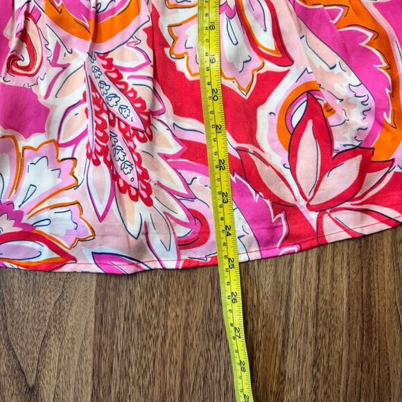 JADE MELODY TAM NWT Womens XS Crimson Paisley Ruffle Cap Sleeve Pullover - Picture 6 of 10